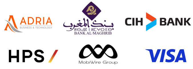 Central bank of Morocco, Visa, HPS, Adria, Mobiwire, CIH Bank and many more.